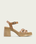 LEATHER HEEL SANDAL ISIS TAUPE
