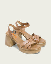 LEATHER HEEL SANDAL ISIS TAUPE