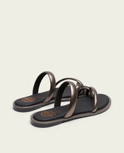 THONG FLAT SANDAL LEATHER PLOMBÉ CAMILA