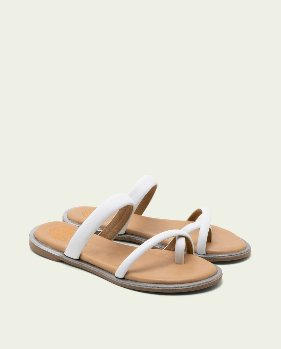 FLAT LEATHER SLAVE SANDALS CAMILA PLOMB