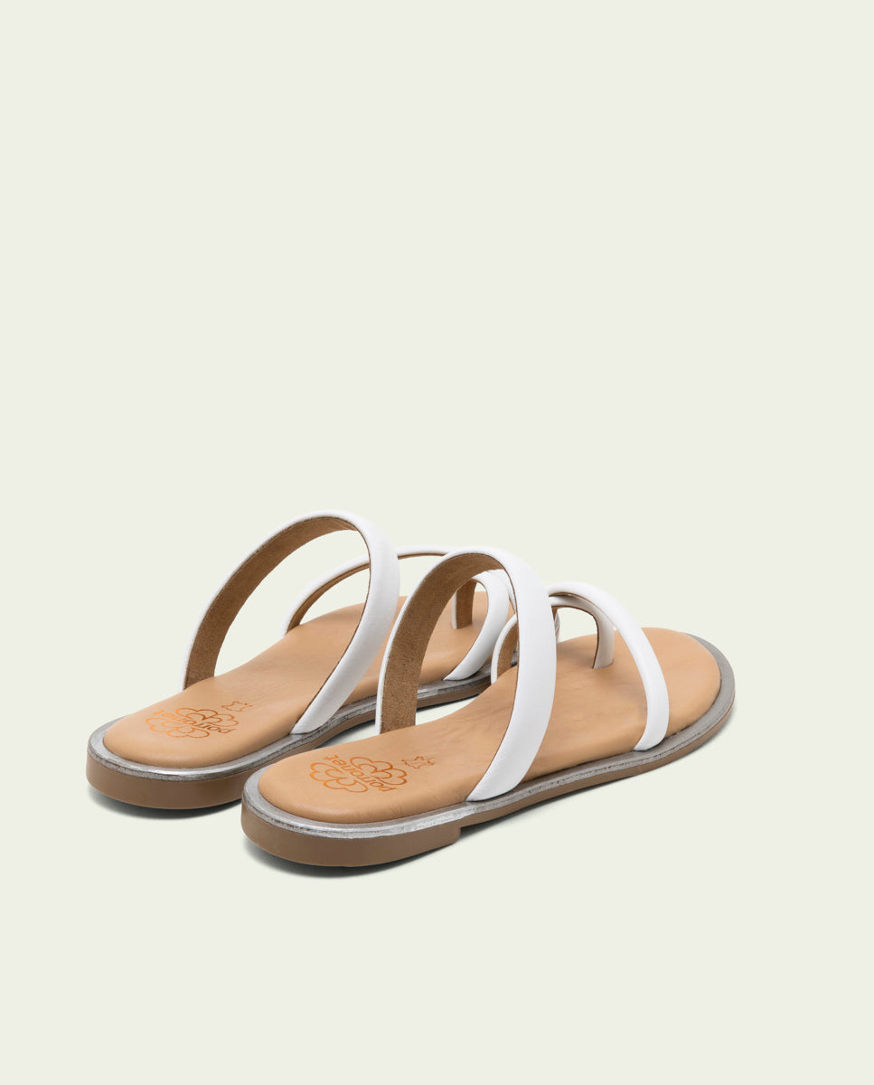 FLAT LEATHER SLAVE SANDALS CAMILA PLOMB