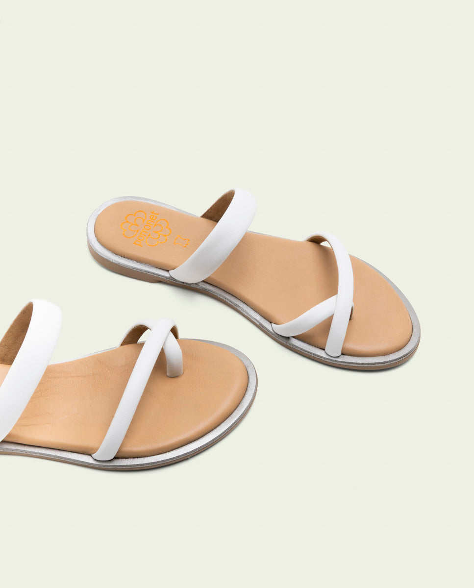 FLAT LEATHER SLAVE SANDALS CAMILA PLOMB