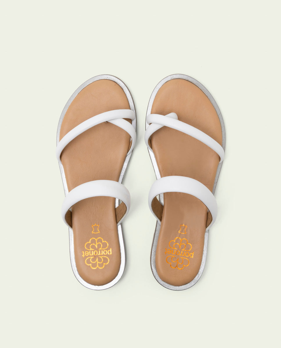 FLAT LEATHER SLAVE SANDALS CAMILA PLOMB