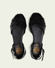 SANDALE PLATE EN CUIR ALICE NOIR