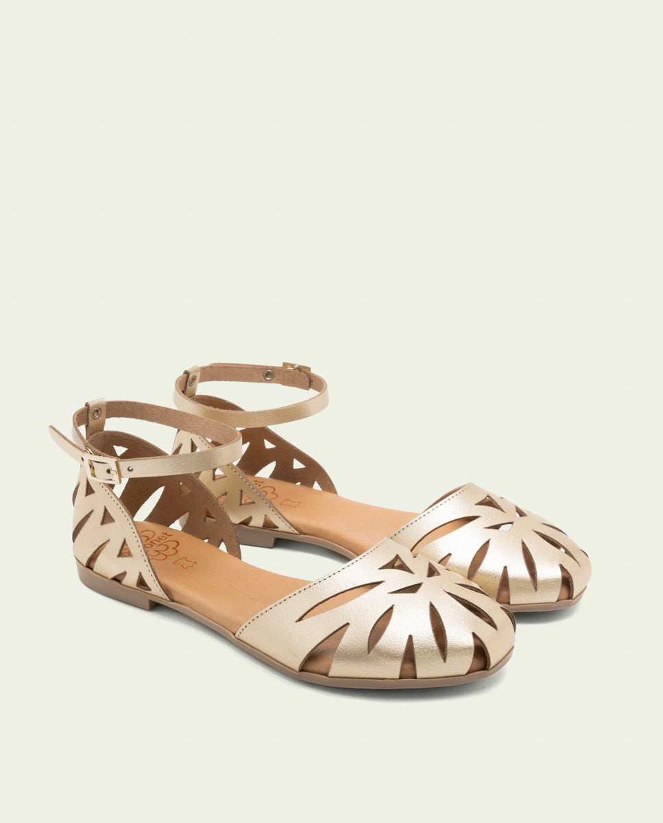 SANDALES PLATES EN CUIR ALICE OR