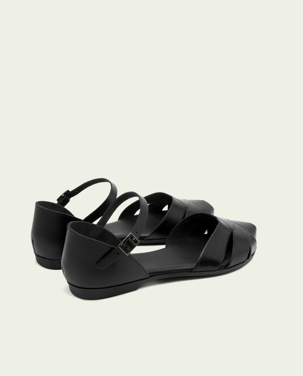 ALBA BLACK FLAT SANDAL