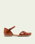 LEATHER FLAT SANDAL ALBA