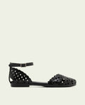 SANDALE PLATE EN CUIR ARIA NOIR