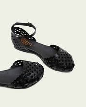 SANDALE PLATE EN CUIR ARIA NOIR