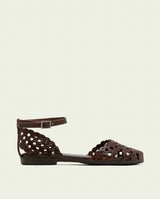 SANDALE PLATE EN CUIR ARIA MOKA