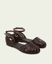 SANDALE PLATE EN CUIR ARIA MOKA