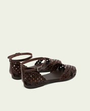 SANDALE PLATE EN CUIR ARIA MOKA