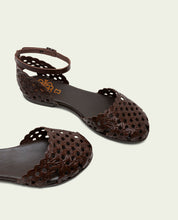 SANDALE PLATE EN CUIR ARIA MOKA