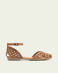 SANDALE PLATE EN CUIR ARIA TAUPE