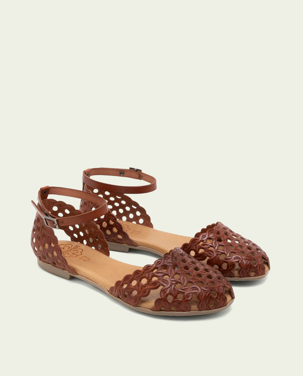 SANDALE PLATE EN CUIR ARIA CUIR