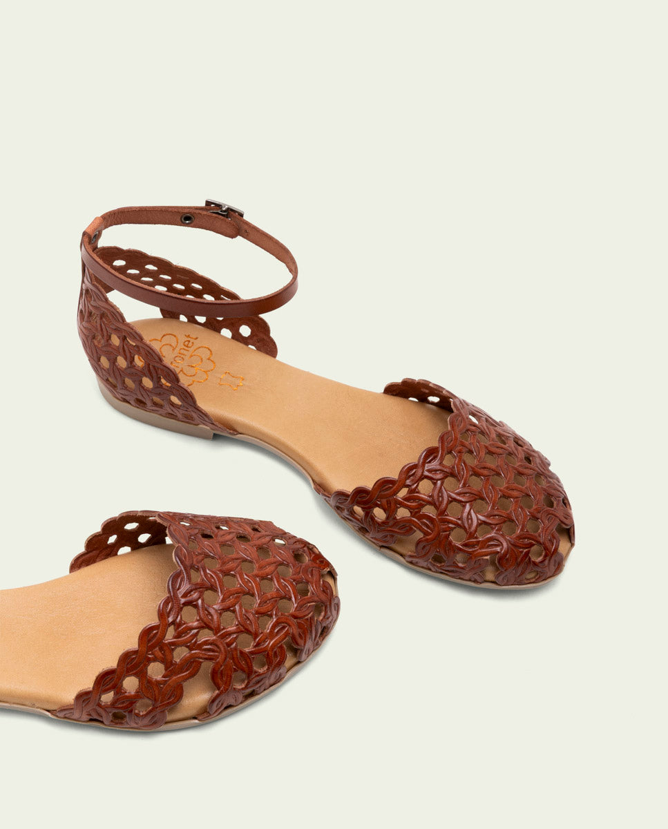 SANDALE PLATE EN CUIR ARIA CUIR