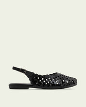 BLACK LEATHER FLAT SANDAL AGATE