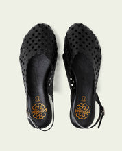 BLACK LEATHER FLAT SANDAL AGATE