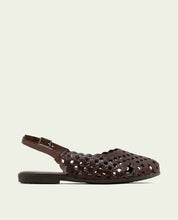 SANDALE PLATE EN CUIR AGATE MOKA