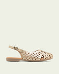 GOLD LEATHER FLAT SANDALS AGATE