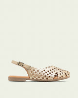 GOLD LEATHER FLAT SANDALS AGATE