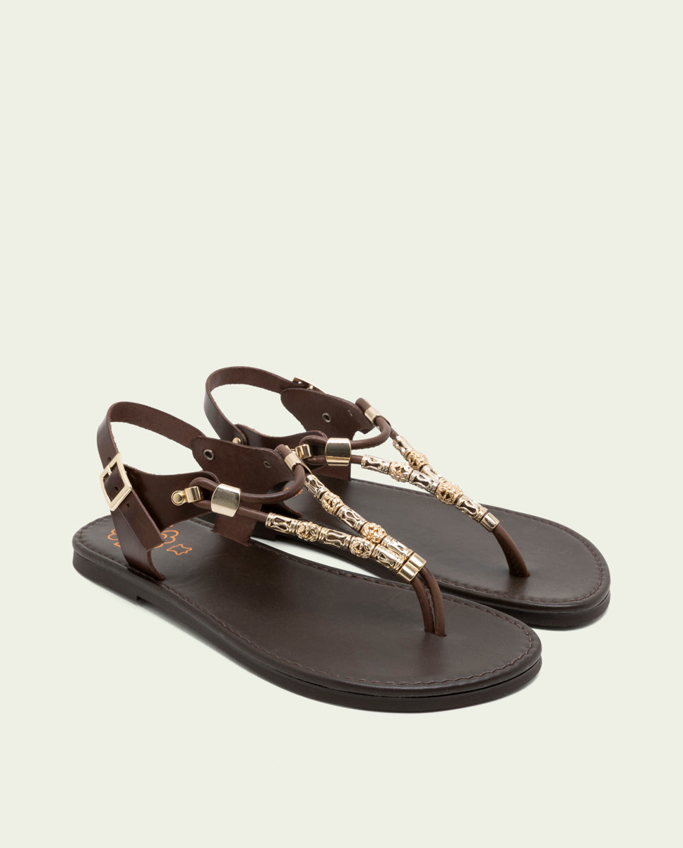 MOKA LEATHER TOE POST SANDAL ADA