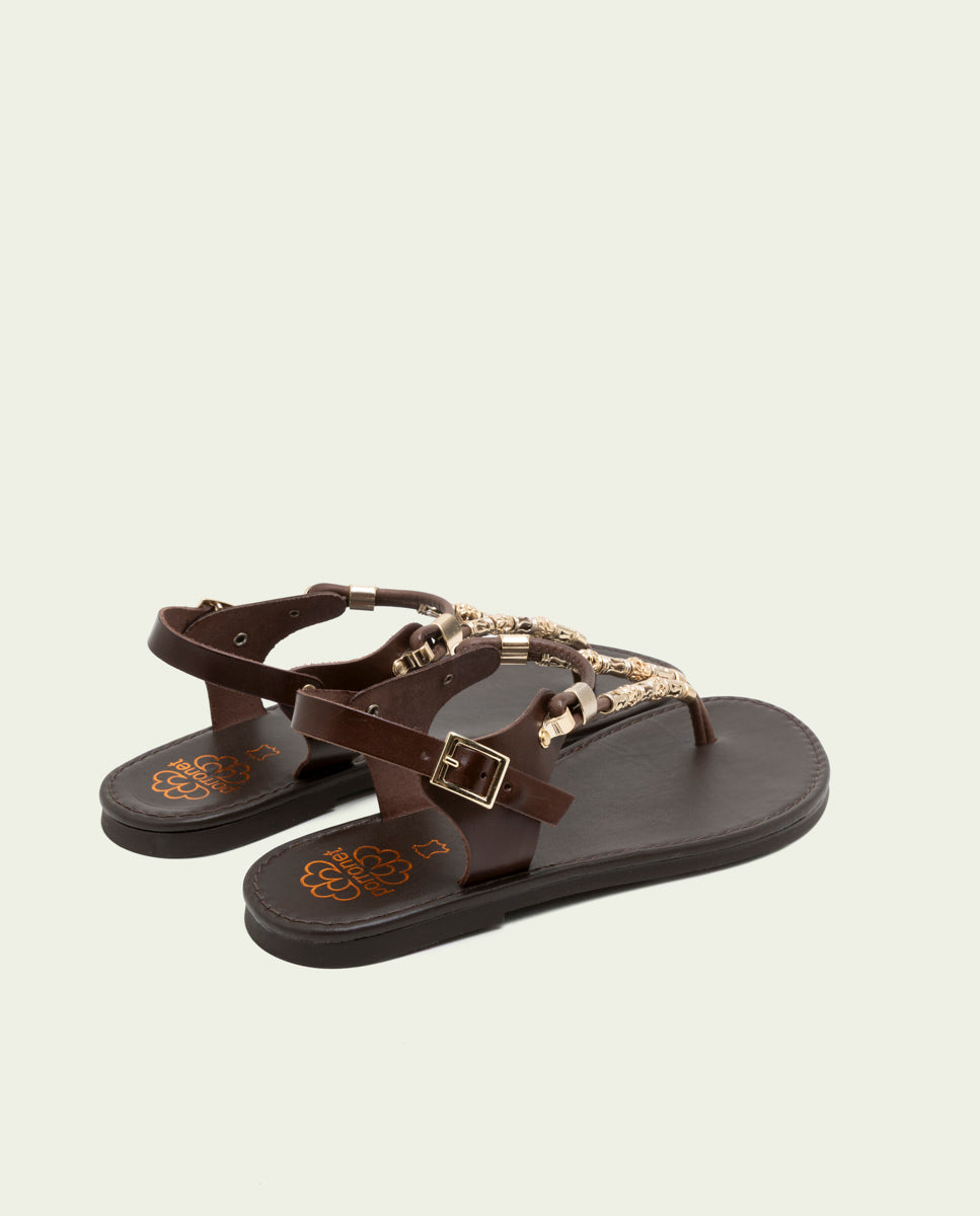 MOKA LEATHER TOE POST SANDAL ADA