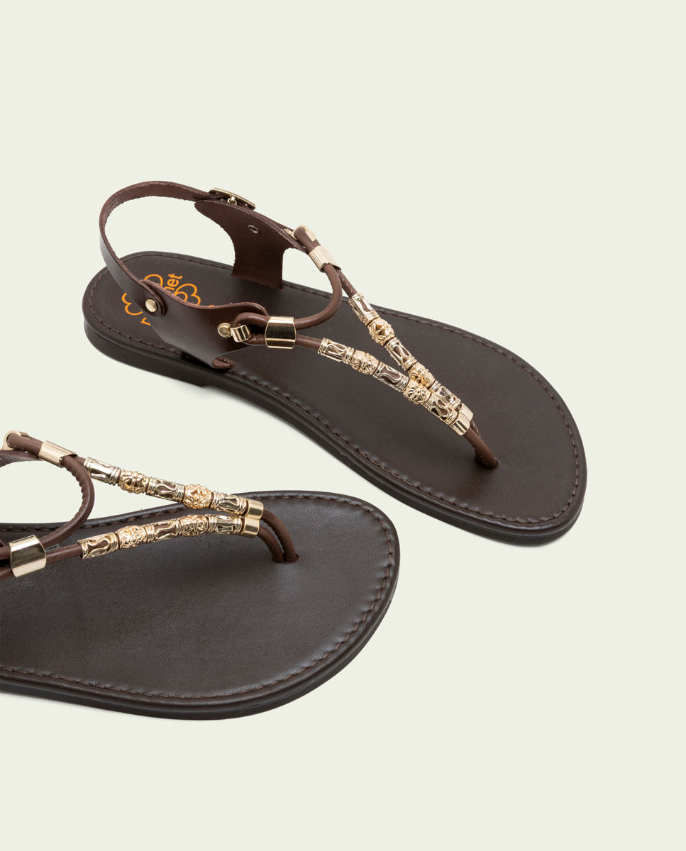 MOKA LEATHER TOE POST SANDAL ADA