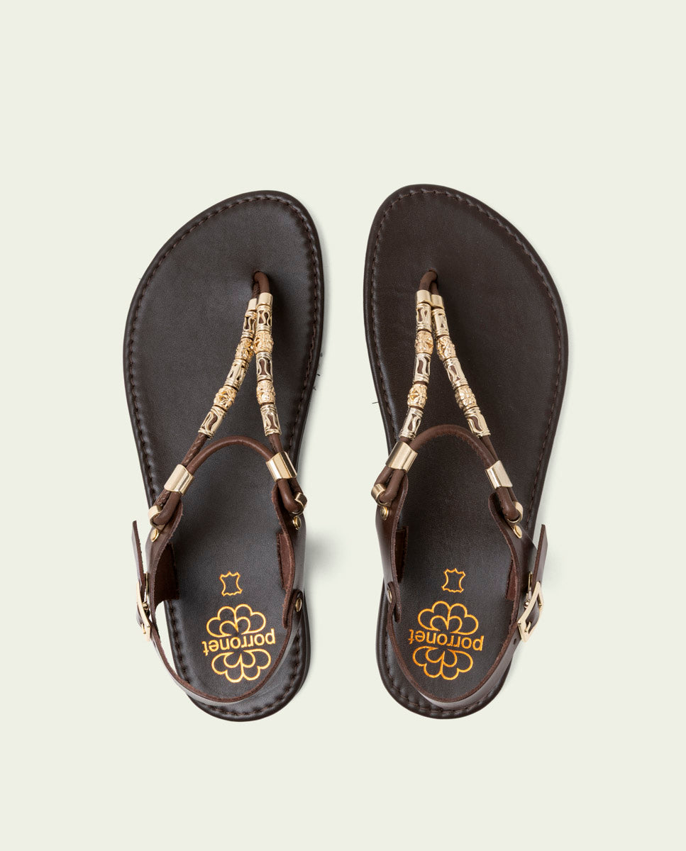 MOKA LEATHER TOE POST SANDAL ADA