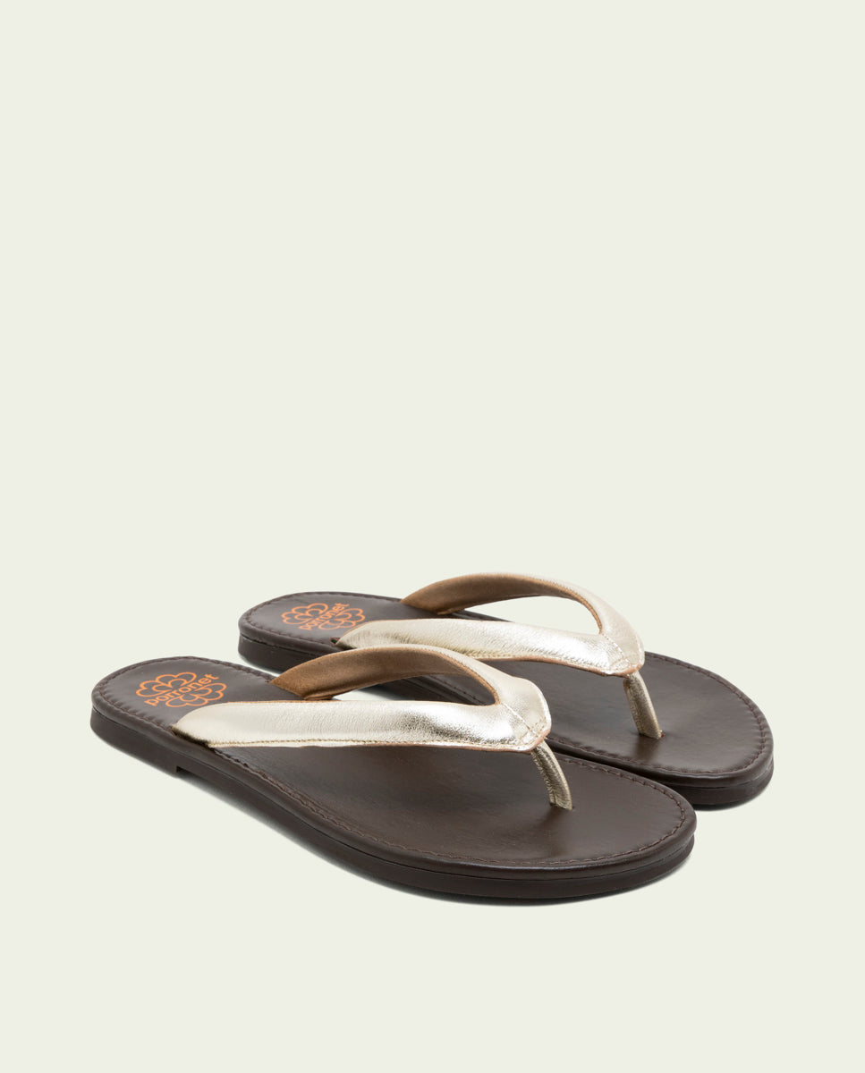 GOLD TOE POST SANDAL AMBER