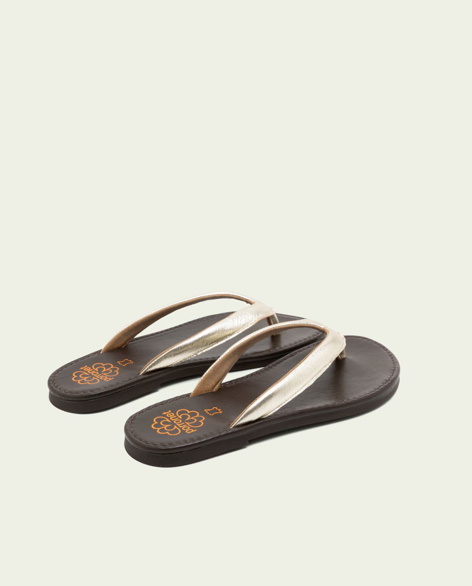 GOLD TOE POST SANDAL AMBER