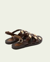 SANDALES PLATES EN CUIR ALEXA MOKA