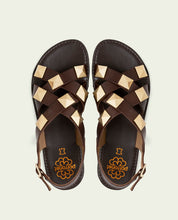 SANDALES PLATES EN CUIR ALEXA MOKA
