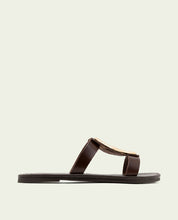 SANDALES PLATES EN CUIR AVEC ORNEMENT ALEIDA NOIR