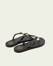 SANDALES ESCAVA EN CUIR AVEC ORNEMENT AMARAL NOIR