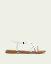 SANDALES PLATES EN CUIR À BRIDES BÁRBARA BLANC