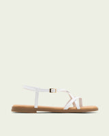 SANDALES PLATES EN CUIR À BRIDES BÁRBARA BLANC