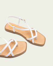 SANDALES PLATES EN CUIR À BRIDES BÁRBARA BLANC