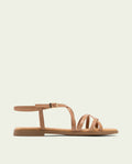 SANDALES PLATES EN CUIR BONNIE TAUPE