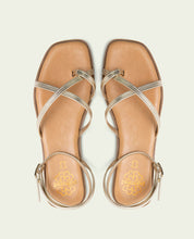 SANDALES PLATES EN CUIR À BRIDES BIANCA ORO