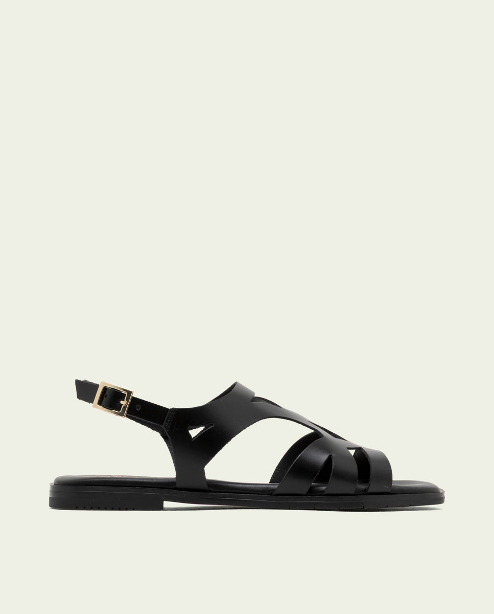 LEATHER SANDALS WITH BILLY BLACK