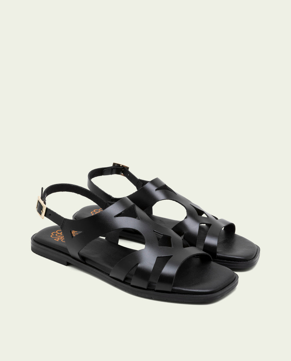 LEATHER SANDALS WITH BILLY BLACK