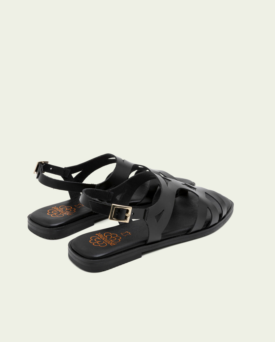 LEATHER SANDALS WITH BILLY BLACK