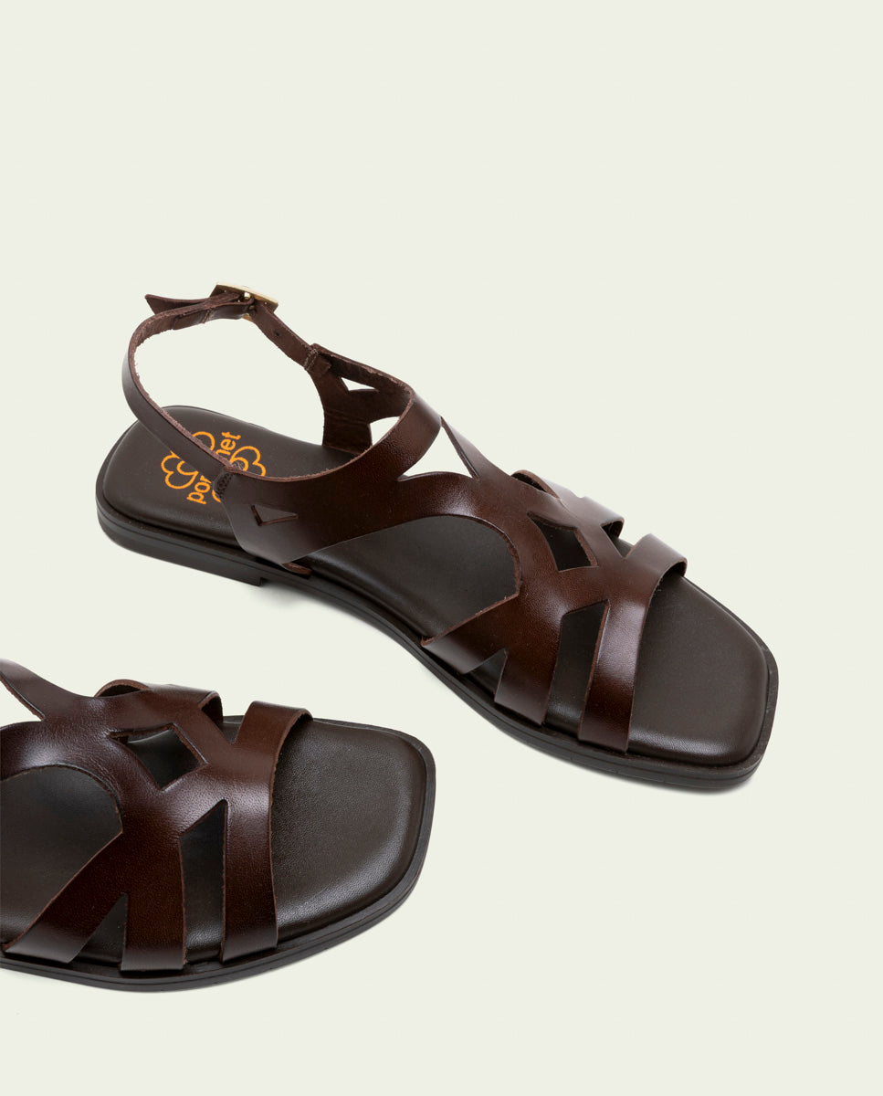 LEATHER SANDALS BILLY MOCHA