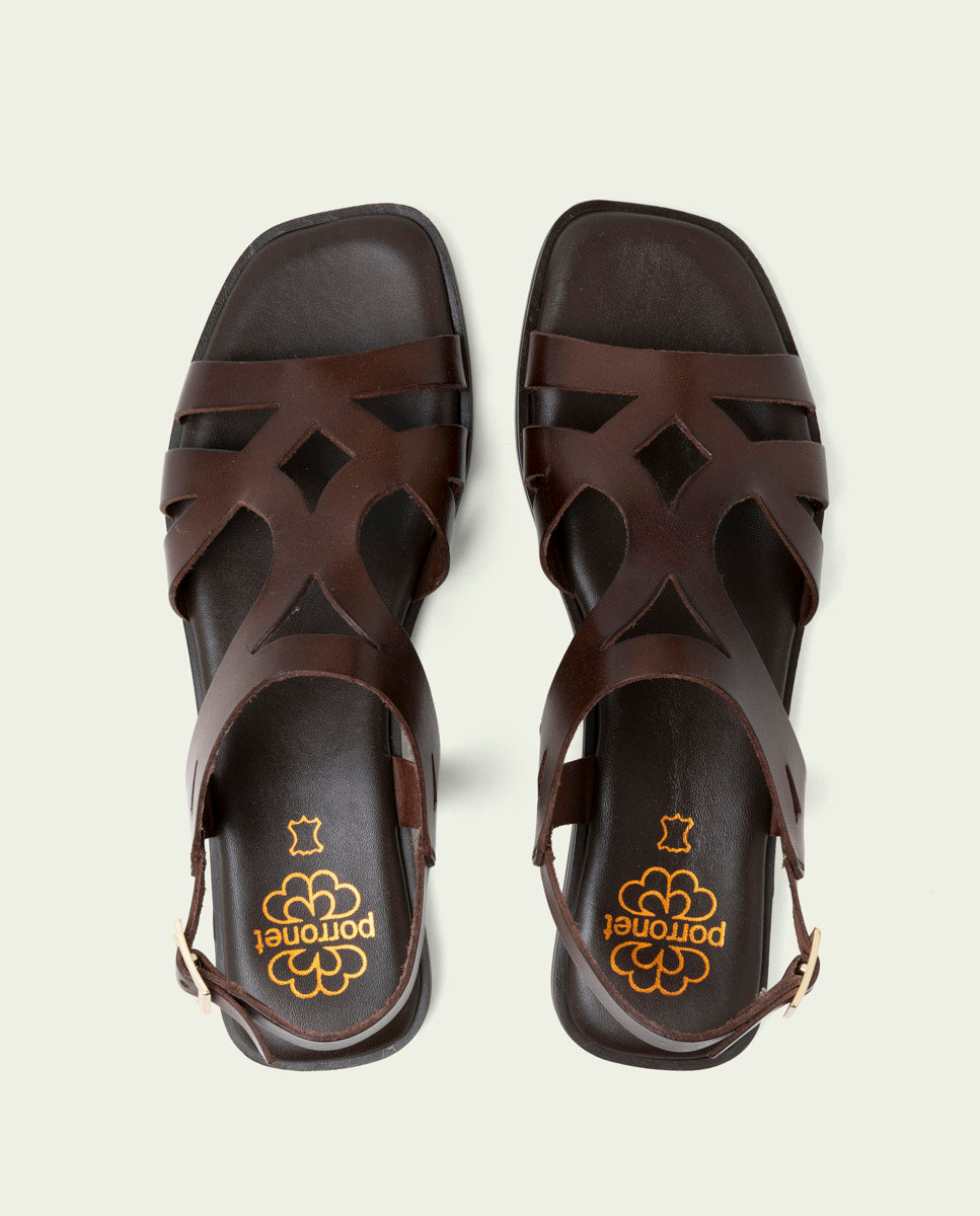 LEATHER SANDALS BILLY MOCHA