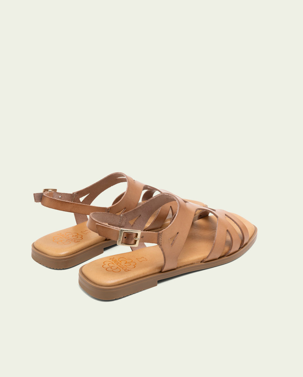 LEATHER SANDALS BILLY TAUPE