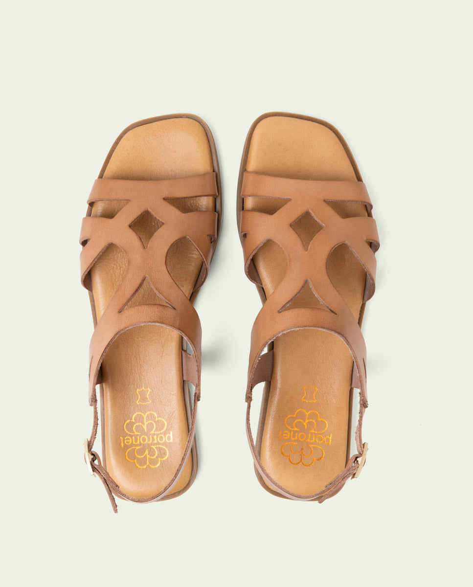 LEATHER SANDALS BILLY TAUPE