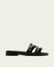 LEATHER SANDALS WITH OPEN HEELS AND STUDS CELIA MOCHA