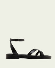 FLAT SLAVE LEATHER SANDALS CECILIA BLACK