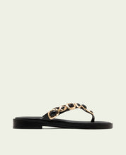 SANDALES PLATES EN CUIR AVEC STRASS CARMEN MOKA